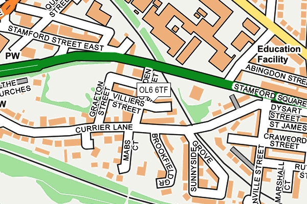 OL6 6TF map - OS OpenMap – Local (Ordnance Survey)