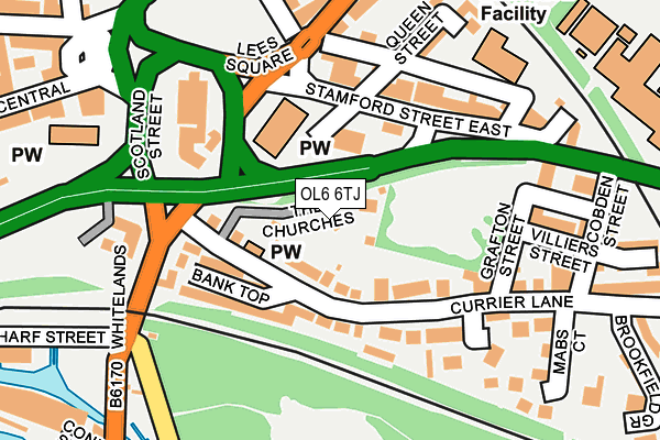 OL6 6TJ map - OS OpenMap – Local (Ordnance Survey)