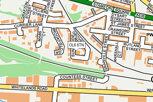OL6 6TN map - OS OpenMap – Local (Ordnance Survey)