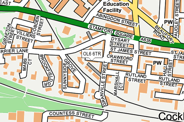 OL6 6TR map - OS OpenMap – Local (Ordnance Survey)