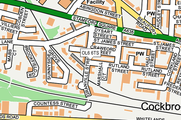 OL6 6TS map - OS OpenMap – Local (Ordnance Survey)