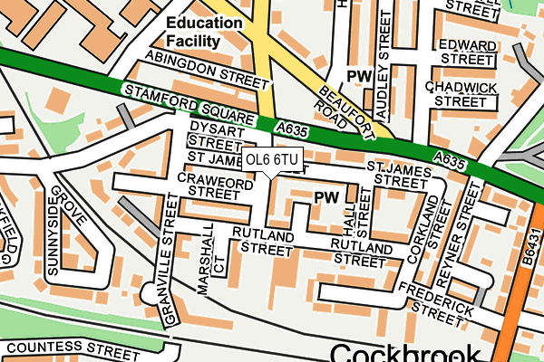 OL6 6TU map - OS OpenMap – Local (Ordnance Survey)