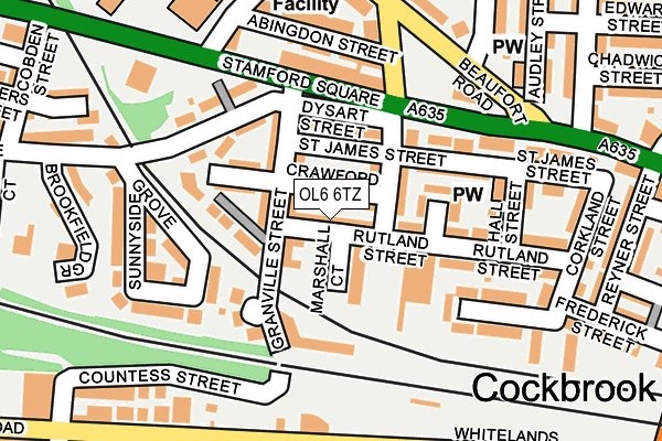 OL6 6TZ map - OS OpenMap – Local (Ordnance Survey)