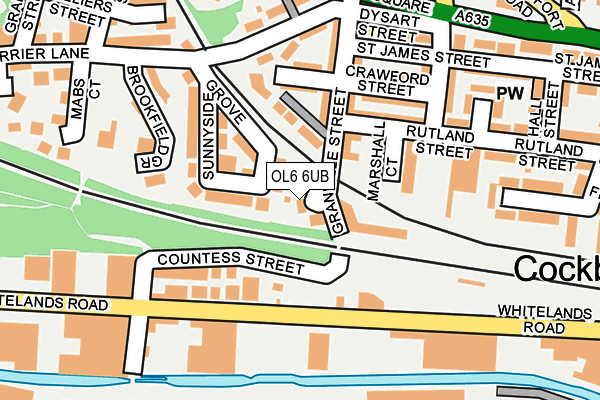 OL6 6UB map - OS OpenMap – Local (Ordnance Survey)