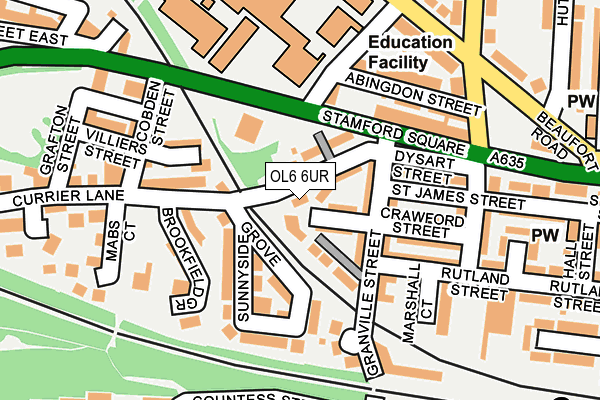 OL6 6UR map - OS OpenMap – Local (Ordnance Survey)