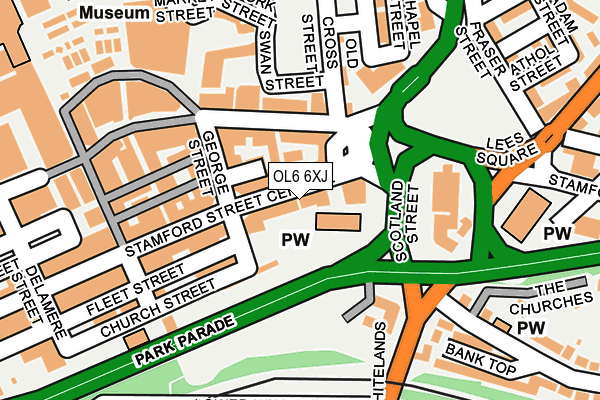 OL6 6XJ map - OS OpenMap – Local (Ordnance Survey)