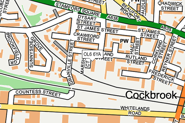 OL6 6YA map - OS OpenMap – Local (Ordnance Survey)