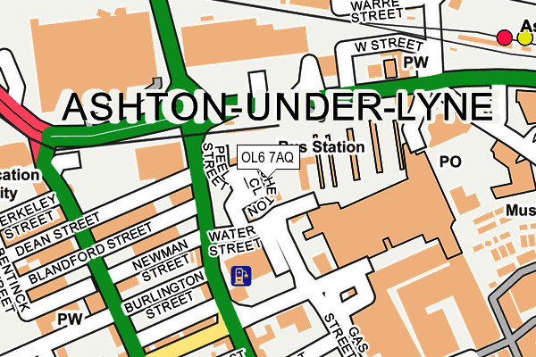 OL6 7AQ map - OS OpenMap – Local (Ordnance Survey)