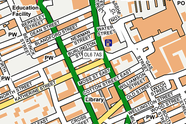 OL6 7AS map - OS OpenMap – Local (Ordnance Survey)