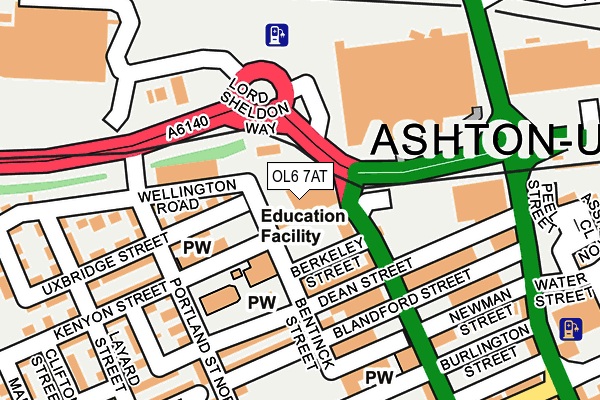 OL6 7AT map - OS OpenMap – Local (Ordnance Survey)