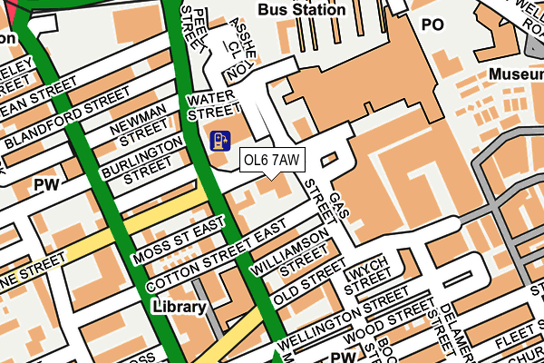 OL6 7AW map - OS OpenMap – Local (Ordnance Survey)