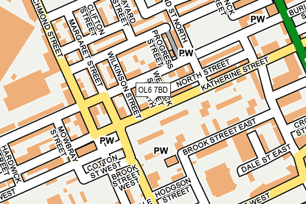 OL6 7BD map - OS OpenMap – Local (Ordnance Survey)