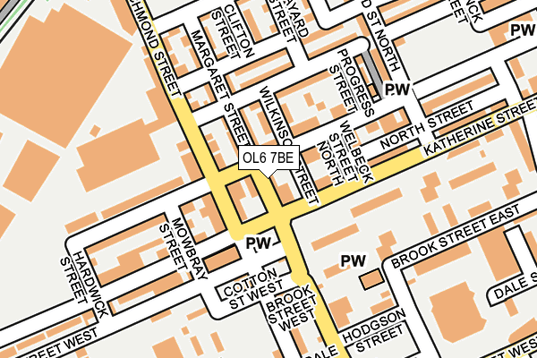 OL6 7BE map - OS OpenMap – Local (Ordnance Survey)