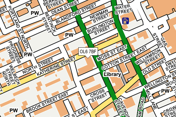 OL6 7BF map - OS OpenMap – Local (Ordnance Survey)