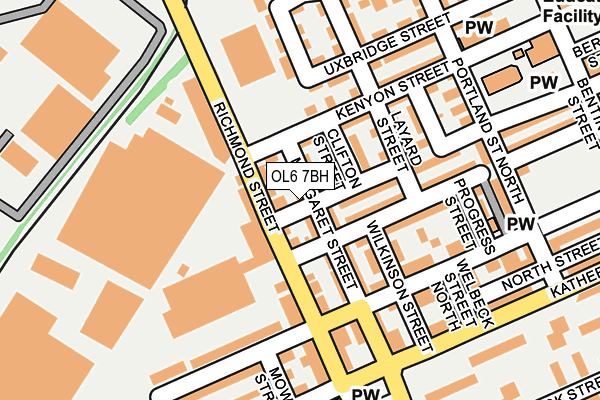 OL6 7BH map - OS OpenMap – Local (Ordnance Survey)