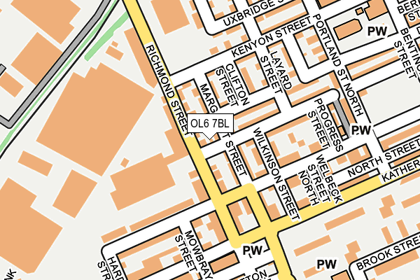 OL6 7BL map - OS OpenMap – Local (Ordnance Survey)