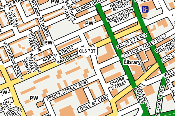 OL6 7BT map - OS OpenMap – Local (Ordnance Survey)