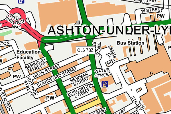 OL6 7BZ map - OS OpenMap – Local (Ordnance Survey)