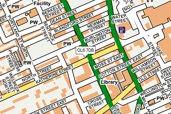 OL6 7DB map - OS OpenMap – Local (Ordnance Survey)