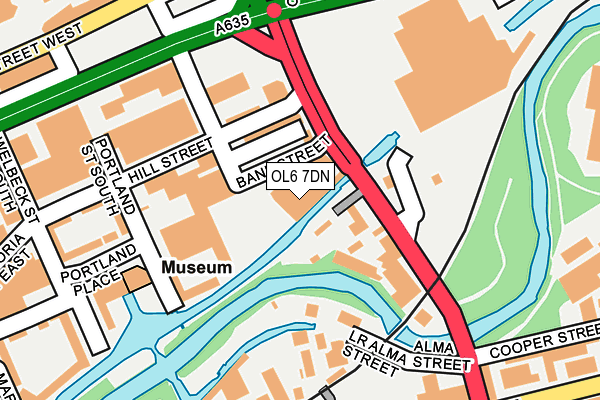 OL6 7DN map - OS OpenMap – Local (Ordnance Survey)