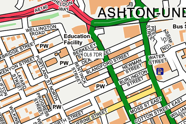 OL6 7DR map - OS OpenMap – Local (Ordnance Survey)