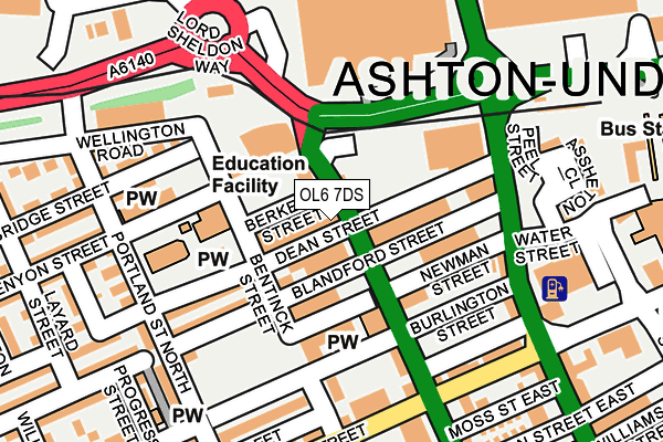 OL6 7DS map - OS OpenMap – Local (Ordnance Survey)