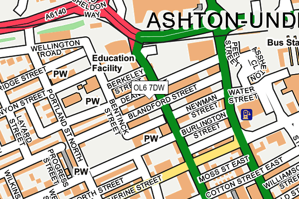 OL6 7DW map - OS OpenMap – Local (Ordnance Survey)