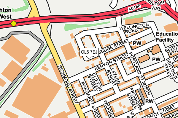 OL6 7EJ map - OS OpenMap – Local (Ordnance Survey)