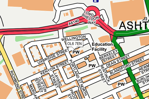 OL6 7EN map - OS OpenMap – Local (Ordnance Survey)