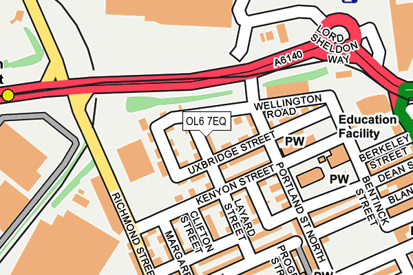 OL6 7EQ map - OS OpenMap – Local (Ordnance Survey)