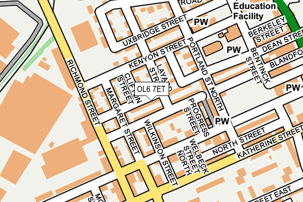 OL6 7ET map - OS OpenMap – Local (Ordnance Survey)