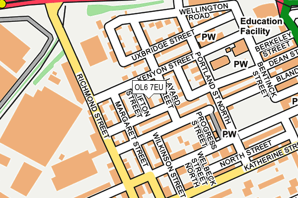 OL6 7EU map - OS OpenMap – Local (Ordnance Survey)