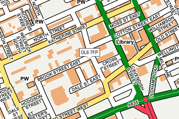 OL6 7FP map - OS OpenMap – Local (Ordnance Survey)