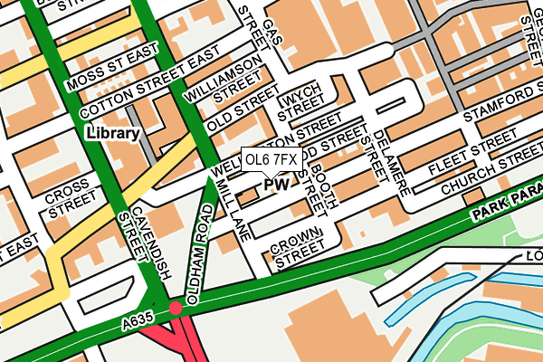 OL6 7FX map - OS OpenMap – Local (Ordnance Survey)