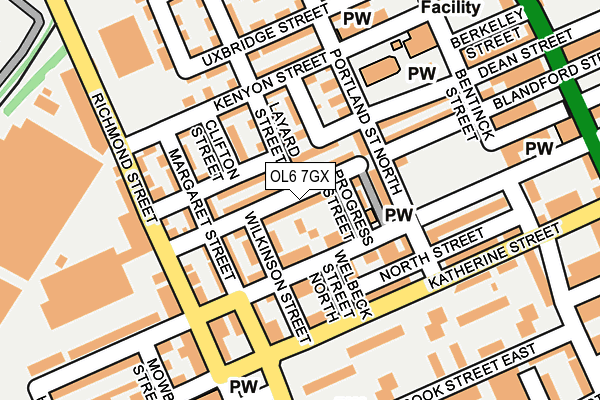 OL6 7GX map - OS OpenMap – Local (Ordnance Survey)