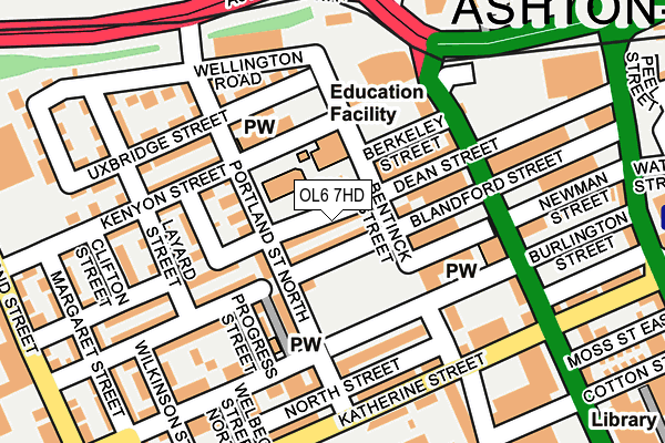 OL6 7HD map - OS OpenMap – Local (Ordnance Survey)