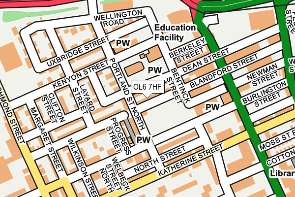 OL6 7HF map - OS OpenMap – Local (Ordnance Survey)