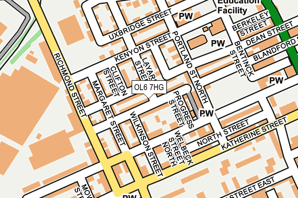 OL6 7HG map - OS OpenMap – Local (Ordnance Survey)