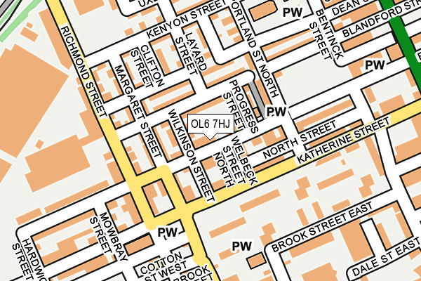 OL6 7HJ map - OS OpenMap – Local (Ordnance Survey)