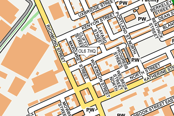 OL6 7HQ map - OS OpenMap – Local (Ordnance Survey)