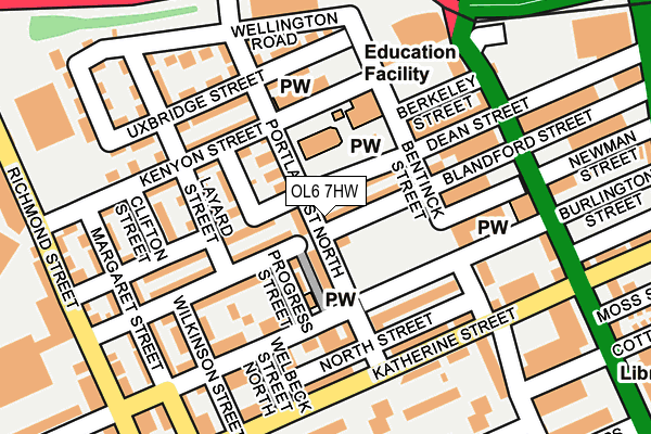 OL6 7HW map - OS OpenMap – Local (Ordnance Survey)