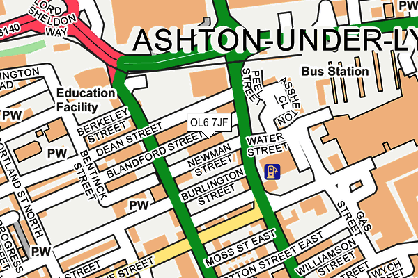 OL6 7JF map - OS OpenMap – Local (Ordnance Survey)