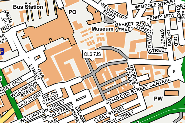 OL6 7JS map - OS OpenMap – Local (Ordnance Survey)