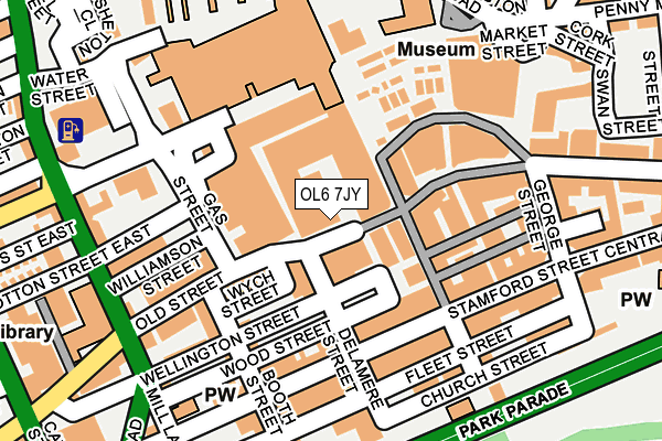 OL6 7JY map - OS OpenMap – Local (Ordnance Survey)