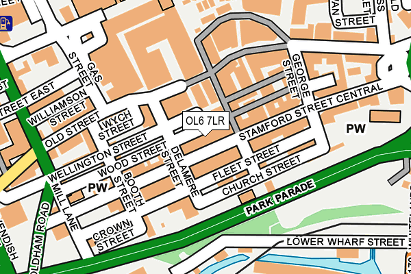 OL6 7LR map - OS OpenMap – Local (Ordnance Survey)