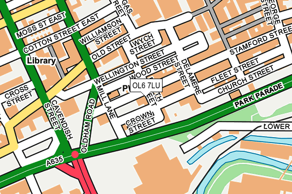 OL6 7LU map - OS OpenMap – Local (Ordnance Survey)