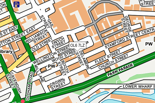 OL6 7LZ map - OS OpenMap – Local (Ordnance Survey)