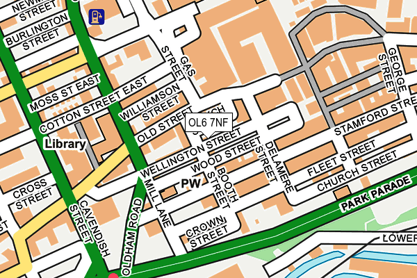 OL6 7NF map - OS OpenMap – Local (Ordnance Survey)