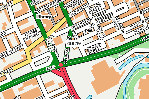 OL6 7PA map - OS OpenMap – Local (Ordnance Survey)