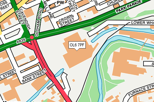 OL6 7PF map - OS OpenMap – Local (Ordnance Survey)